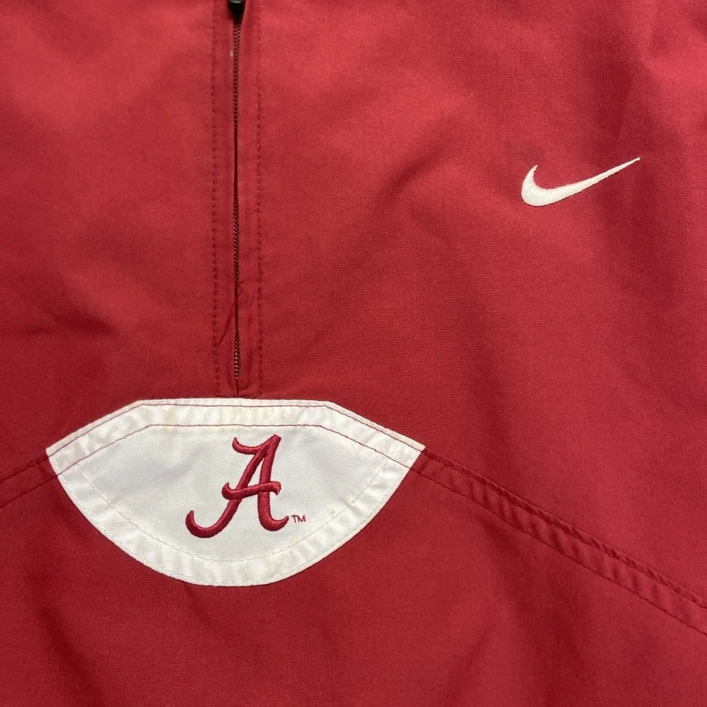 Nike Alabama Crimson Tide Windbreaker Pullover Mens XL Jacket 1/4 Zip Y2k Vtg
